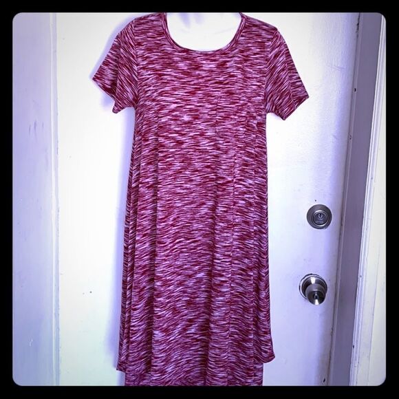 LULAROE Maroon Heather Carly Dress-XXS - Picture 1 of 6